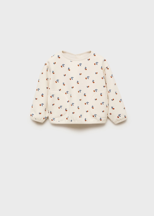 Mango Gemustertes Baumwoll-Sweatshirt