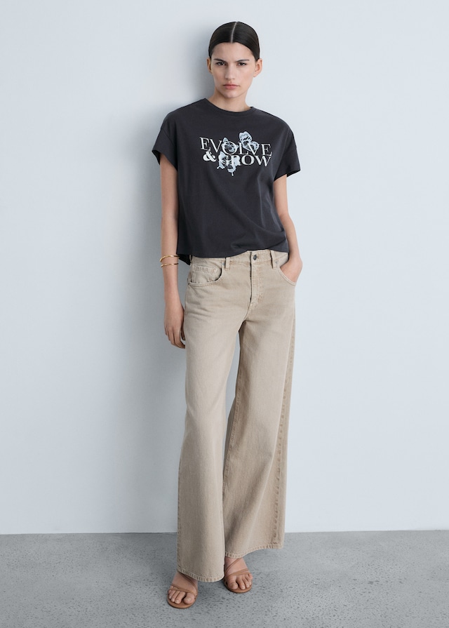 Mango Gemustertes Baumwoll-T-Shirt