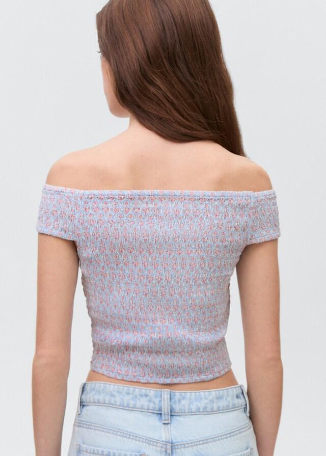Mango Gemustertes Off-Shoulder Top
