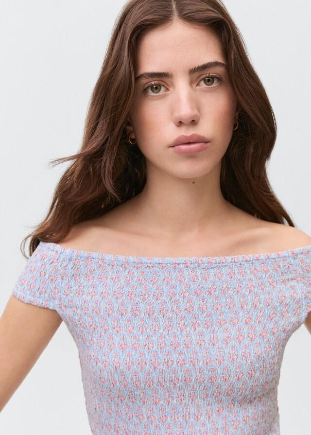 Mango Gemustertes Off-Shoulder Top