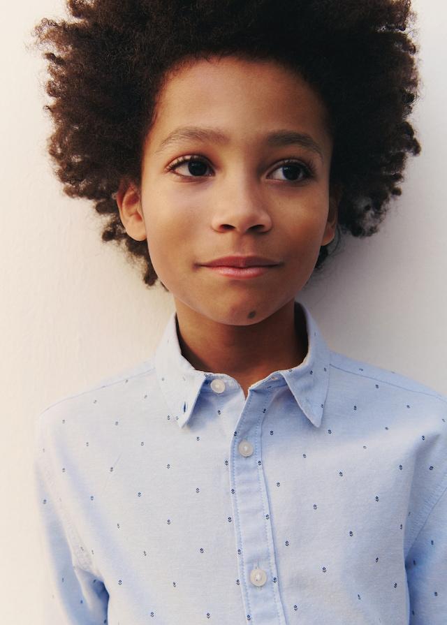 Mango Gemustertes Oxfordhemd