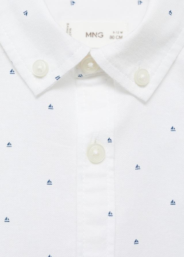 Mango Gemustertes Oxfordhemd