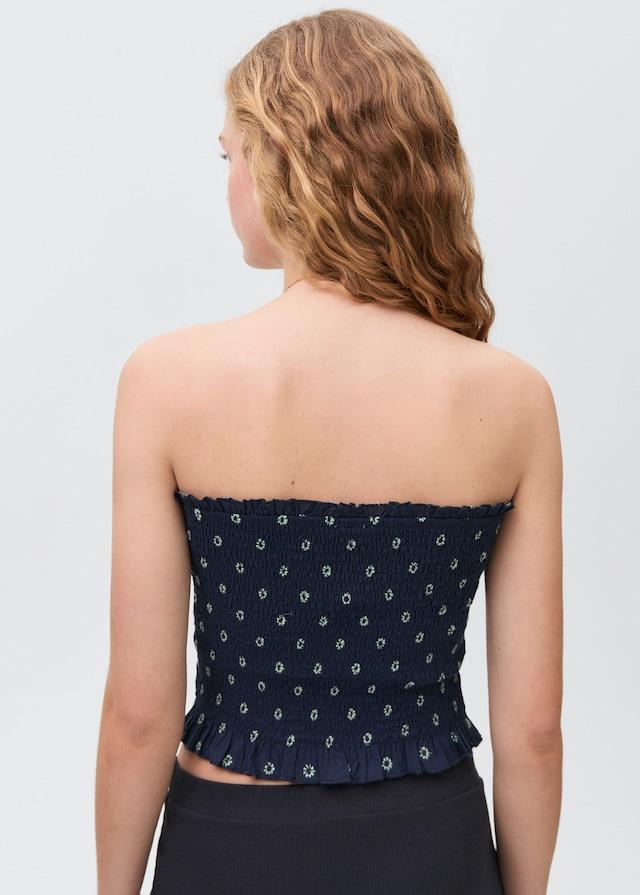 Mango Gemustertes Top Mit Raffdetails