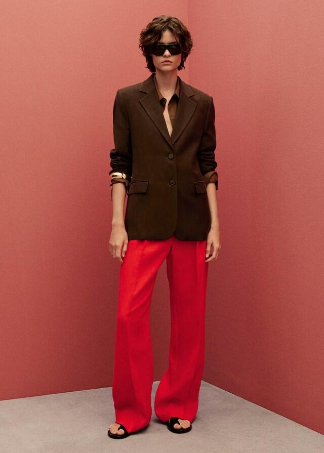 Mango Gerade Anzughose Aus Leinen