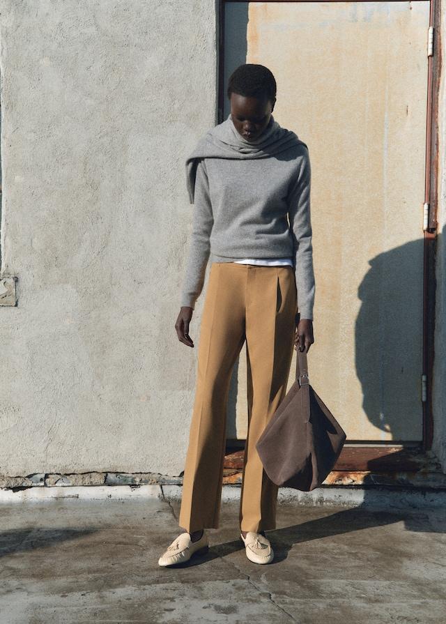 Mango Gerade Bundfaltenhose