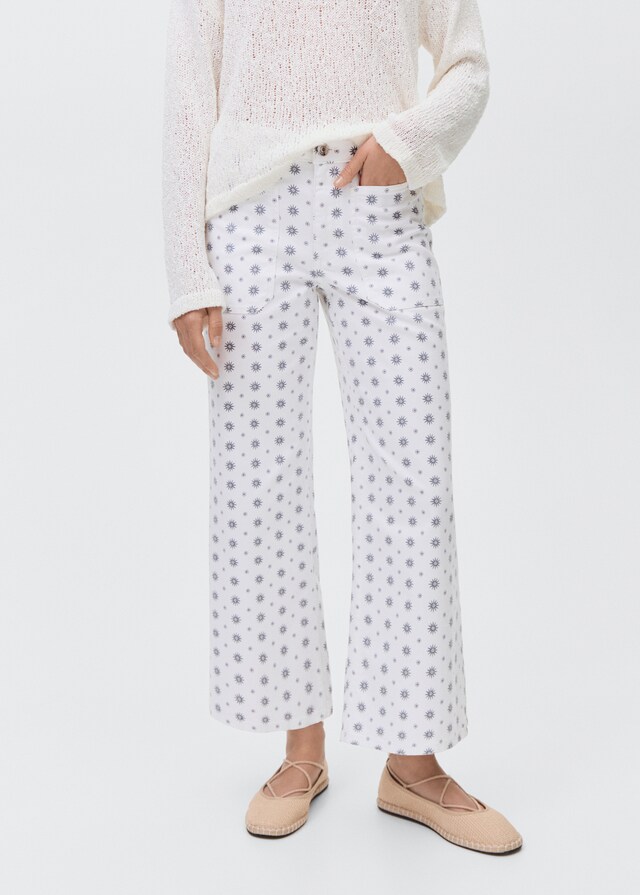 Mango Gerade gemusterte Jeans