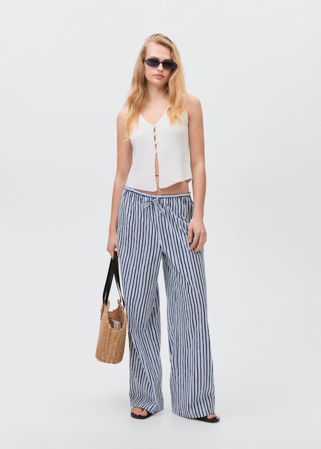 Mango Gerade Geschnittene Streifenhose