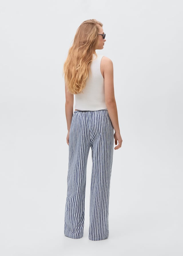 Mango Gerade Geschnittene Streifenhose