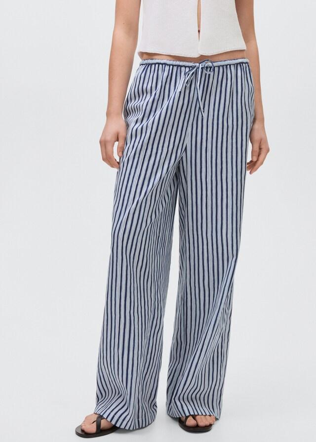 Mango Gerade geschnittene Streifenhose