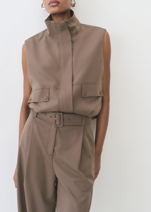 Mango Gerade Hose Mit Gürtel