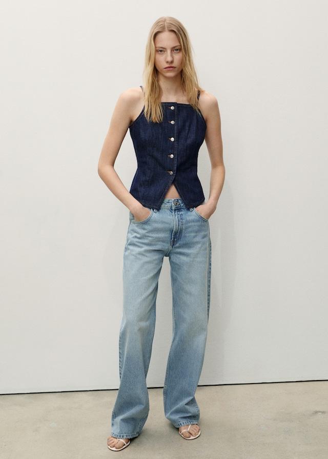 Mango Gerade Jeans Miami Mit Mittlerer Bundhöhe