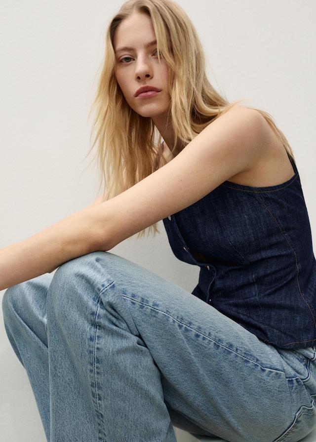 Mango Gerade Jeans Miami Mit Mittlerer Bundhöhe