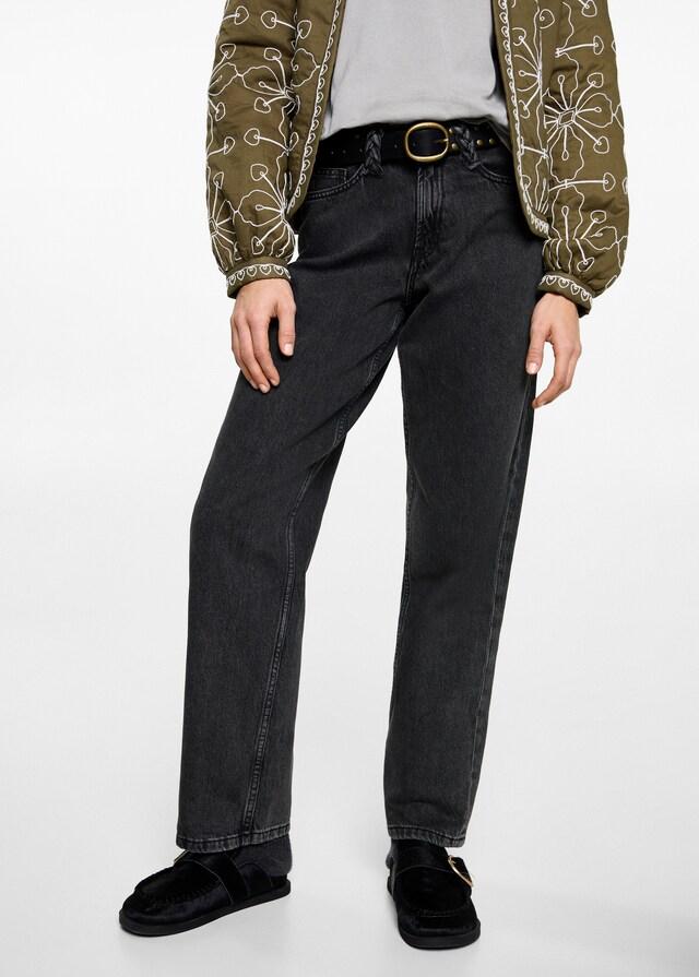Mango Gerade Jeans mit geflochtenen Schlaufen