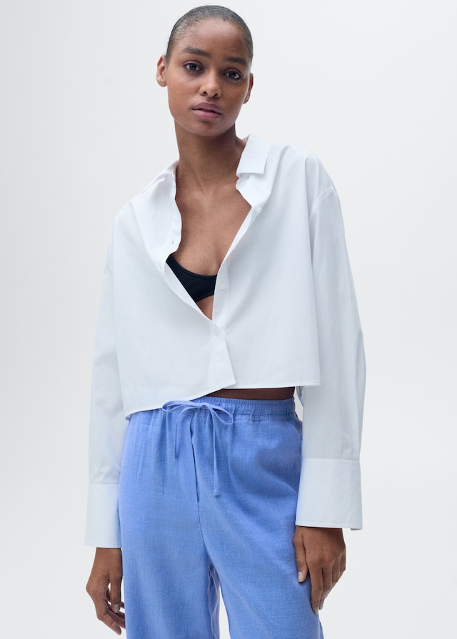 Mango Gerade Leinenhose