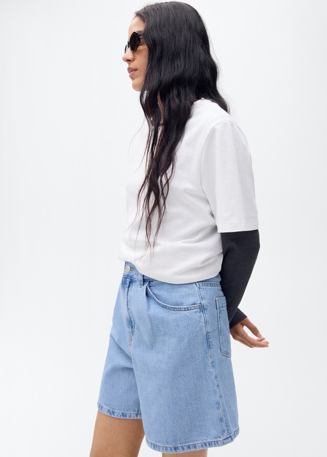 Mango Gerade Shorts Mit Abnäher-Details