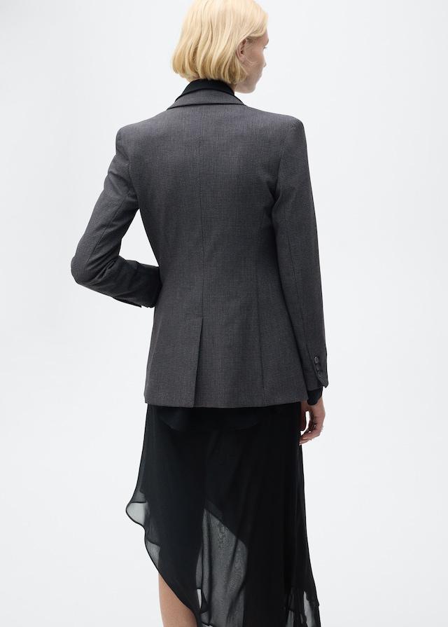Mango Gerader Blazer Mit Mikro-Hahnentrittmuster