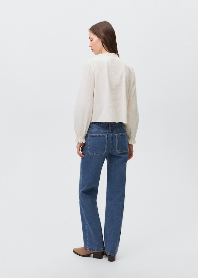 Mango Geraffte Bluse Mit Rüschen