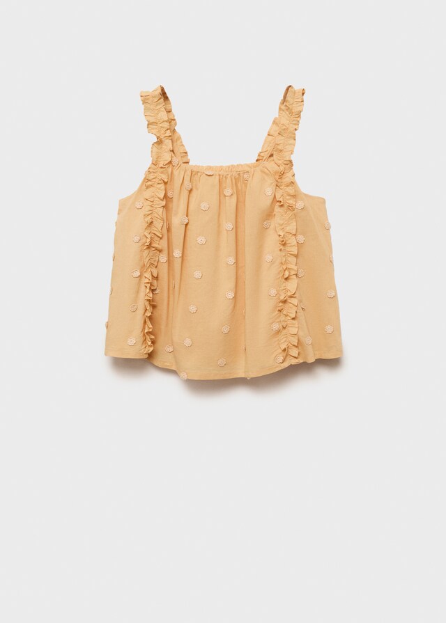 Mango Geraffte Bluse Mit Stickerei