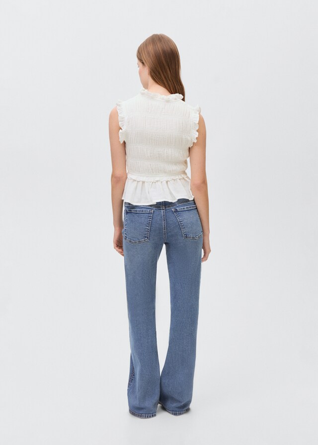 Mango Geraffte Rüschenbluse