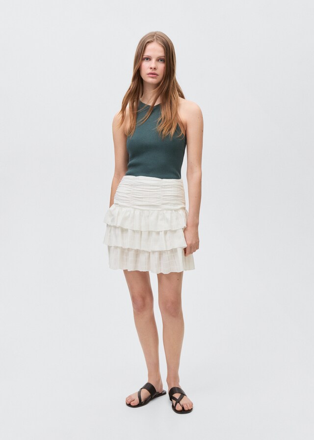 Mango Geraffter Volantrock