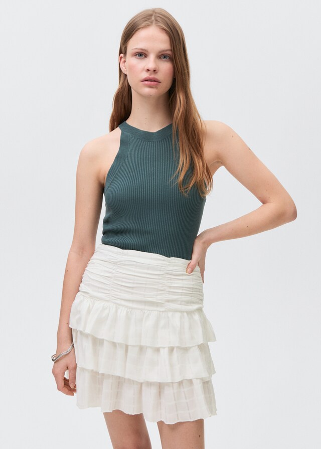 Mango Geraffter Volantrock