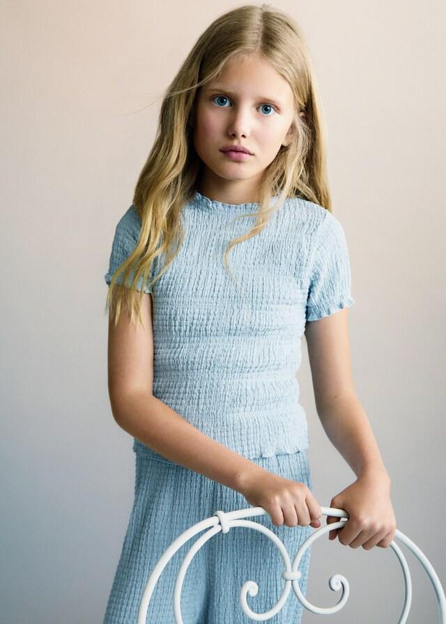 Mango Gerafftes Kurzarm-T-Shirt