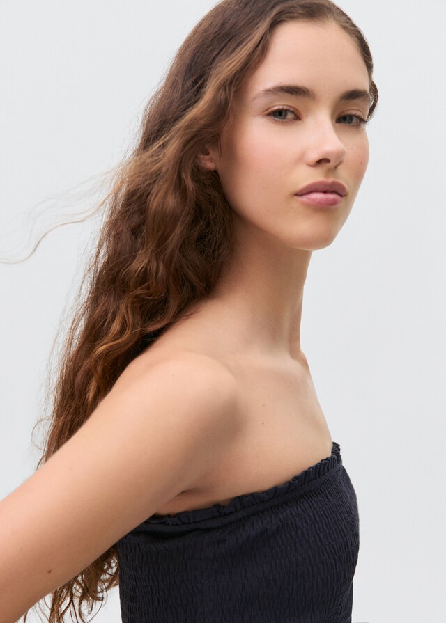 Mango Gerafftes Rüschentop