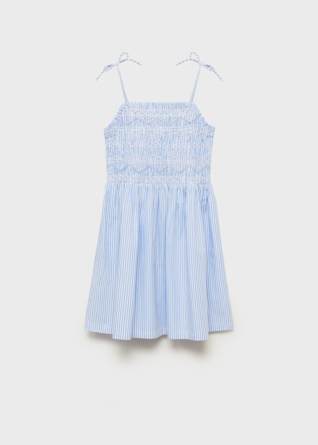 Mango Gerafftes Streifenkleid