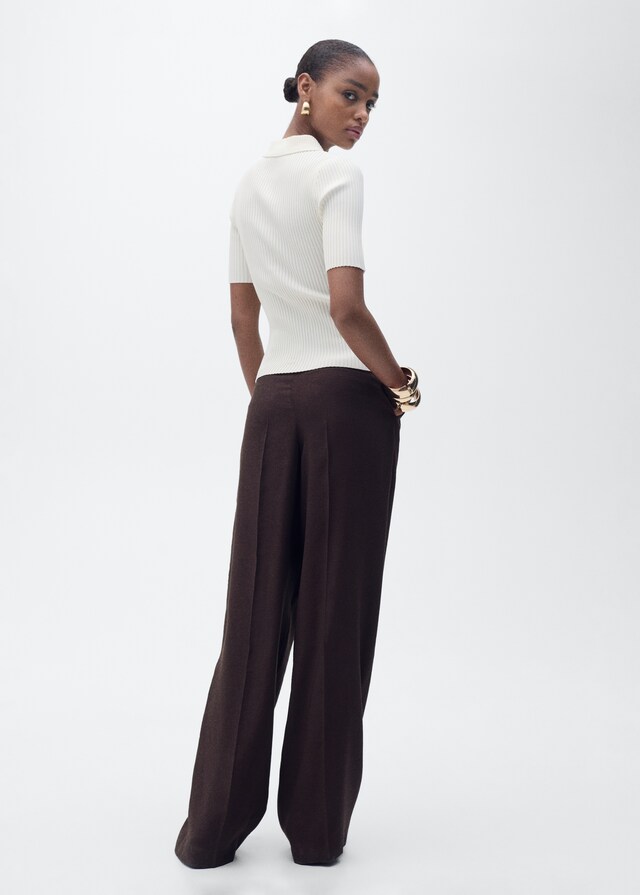 Mango Gerippter Pullover Mit Polo-Kragen