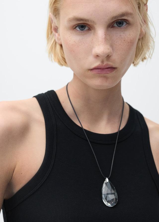 Mango Geripptes Top Aus Baumwoll-Mix