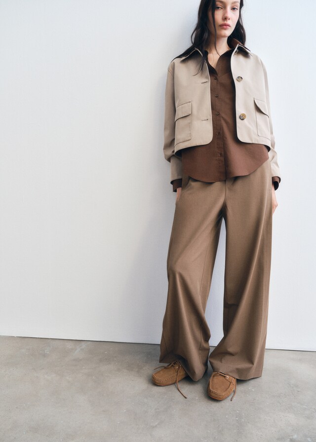 Mango Geschnürte Bootsschuhe aus Wildleder