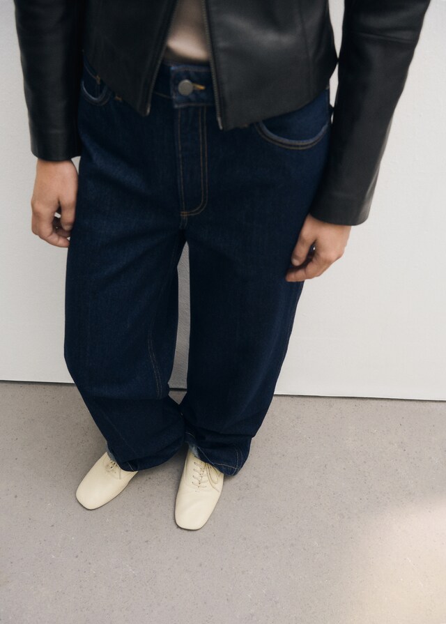 Mango Geschnürter Lederschuh