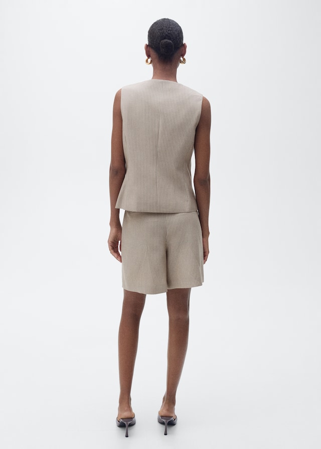 Mango Gestreifte Anzug-Bermudashorts