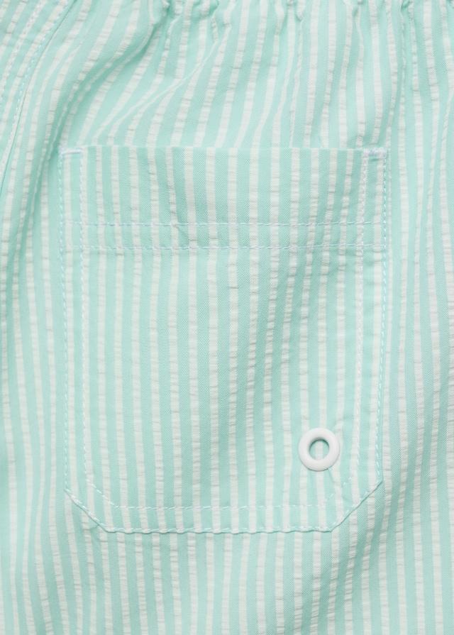 Mango Gestreifte Badeshorts Mit Kordelzug