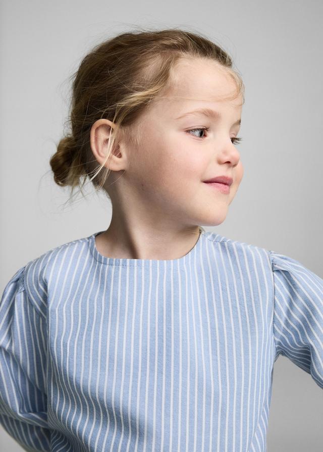 Mango Gestreifte Baumwollbluse