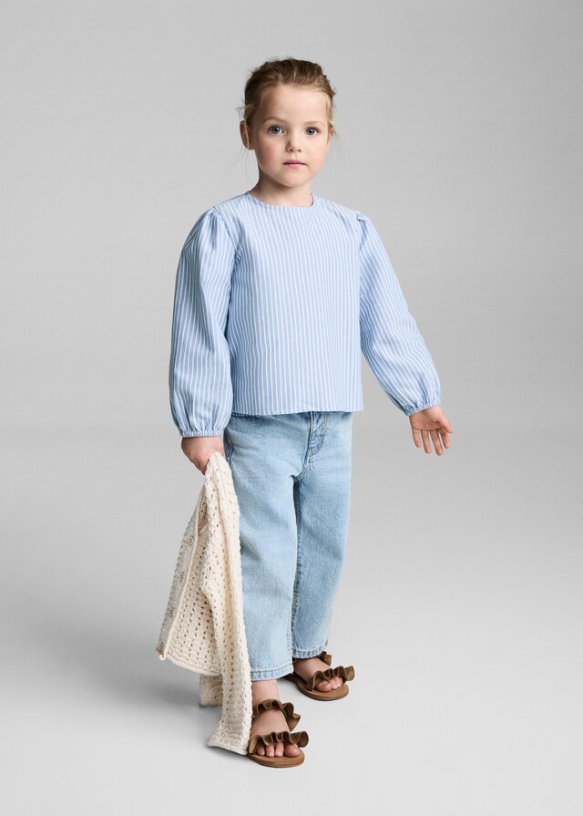 Mango Gestreifte Baumwollbluse