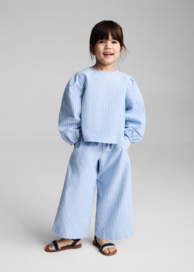 Mango Gestreifte Baumwollhose