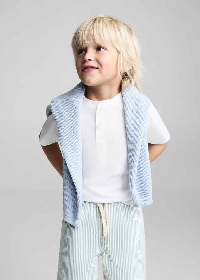 Mango Gestreifte Bermudashorts mit Kordelzug