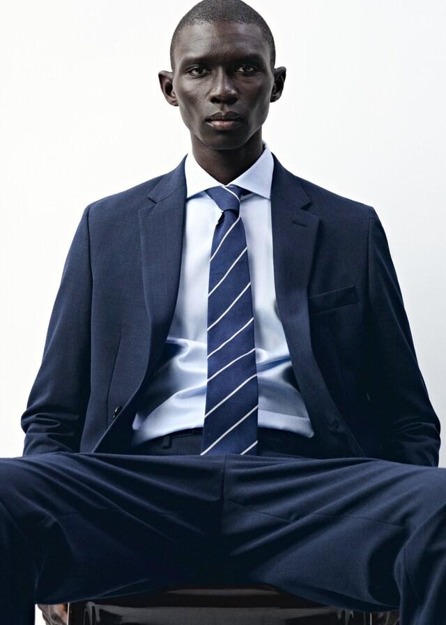 Mango Gestreifte Krawatte Aus Seide Mit Baumwolle