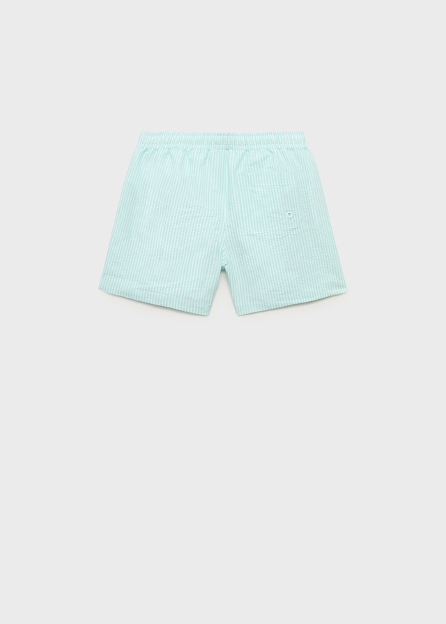 Mango Gestreifte Seersucker-Badeshorts