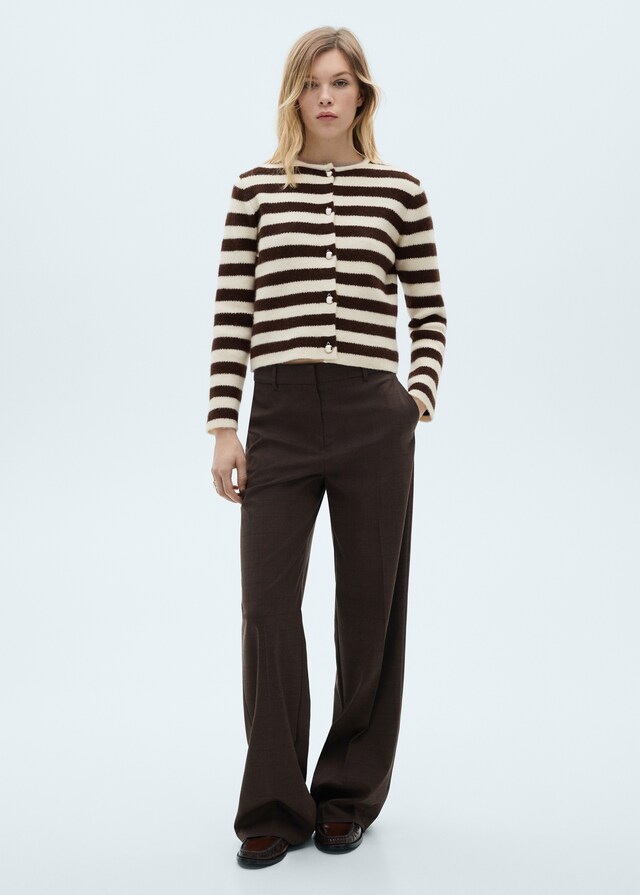 Mango Gestreifter Cardigan Mit Knöpfen