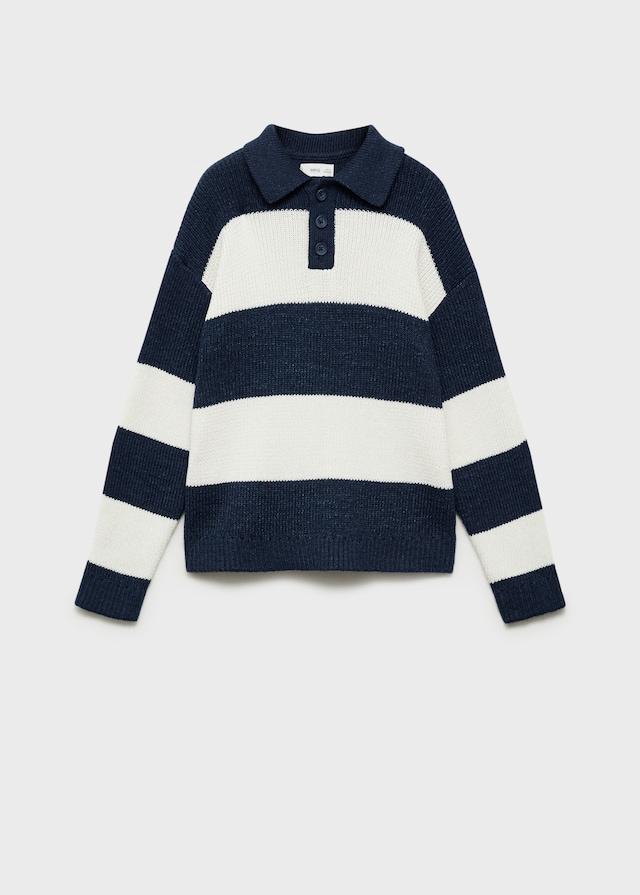Mango Gestreifter Pullover In Poloshirt-Optik