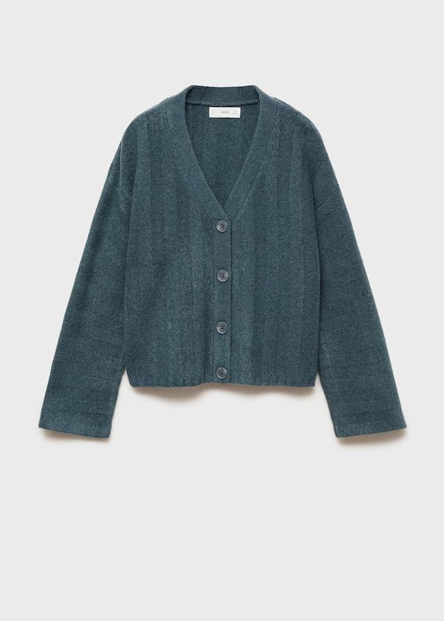 Mango Gestreifter Strick-Cardigan