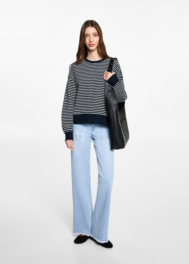 Mango Gestreiftes Baumwoll-Sweatshirt