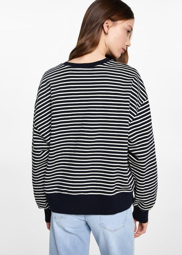 Mango Gestreiftes Baumwoll-Sweatshirt