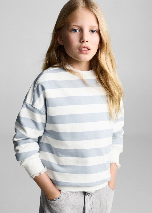 Mango Gestreiftes Baumwoll-Sweatshirt