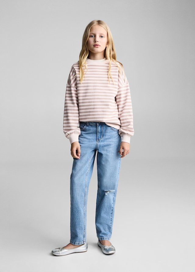 Mango Gestreiftes Baumwoll-Sweatshirt