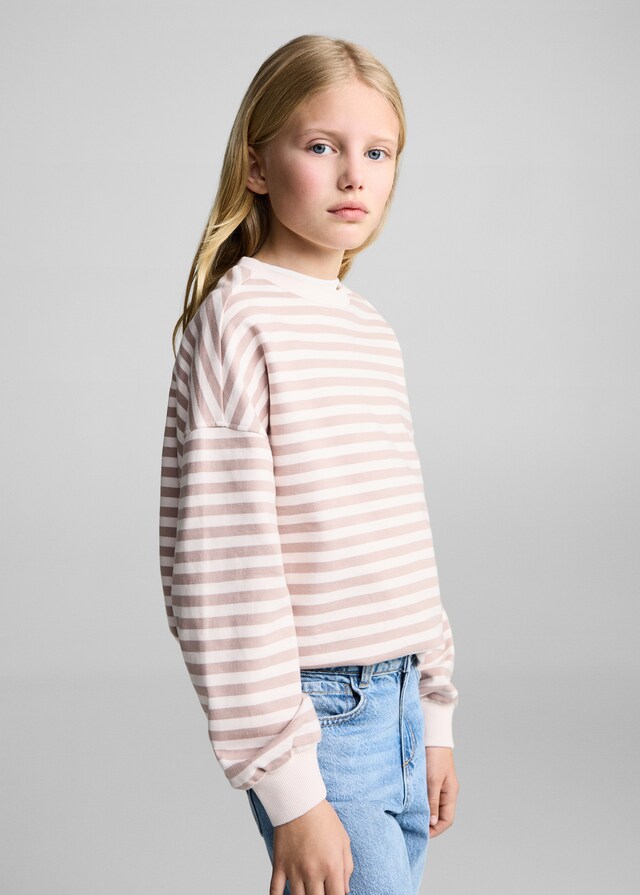 Mango Gestreiftes Baumwoll-Sweatshirt