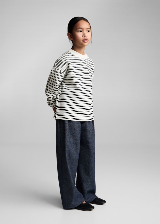 Mango Gestreiftes Baumwoll-Sweatshirt