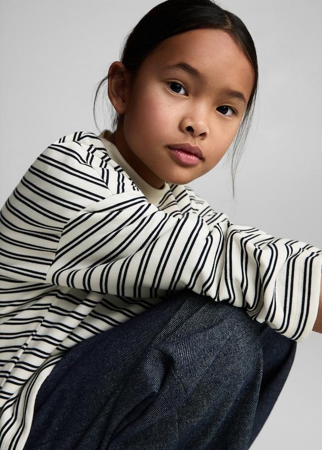 Mango Gestreiftes Baumwoll-Sweatshirt